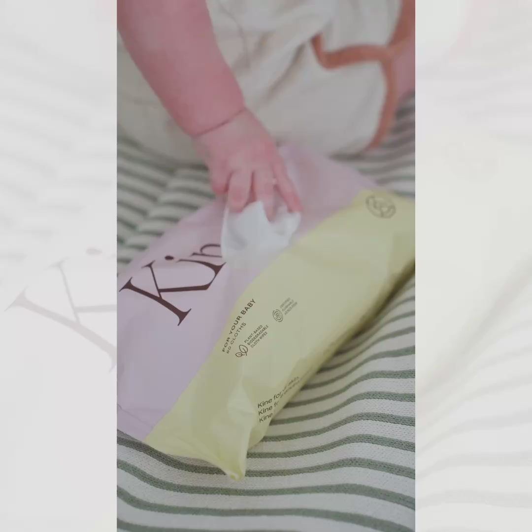 Kine Flushable baby wipes Australian made